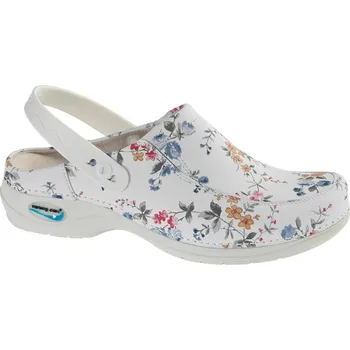 Dámská obuv Nursing Care PARIS WG4PF1 pracovní kožená pratelná obuv s certifikací s páskem květy Velikost: 40
