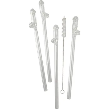 Sada skleněných brček Glass Drinking Straw Willy - s kupónem KUP15 cena 137 Kč + extra diskrétní expedice