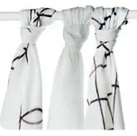 Kikko Bambusové pleny XKKO®BMB B&S CIRCLES SQUARES NATURAL BROWN MIX 70x70cm-3ks