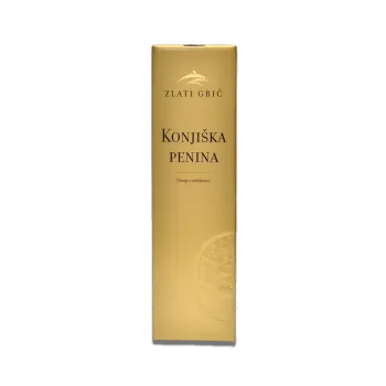 Dárkový potravinový koš Dárkové balení šumivé víno rosé Konjiška penina (Konjiška penina rose – modrá frankovka, šumivé víno vyrobené klasickou metodou – 0,75 l)