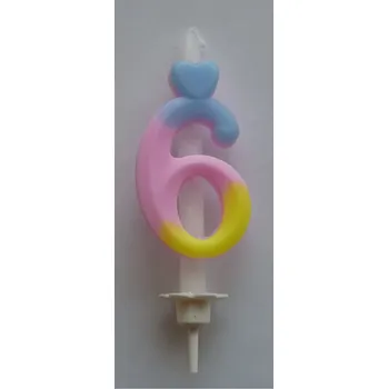 Svíčka Svíčka duhová - číslice 6