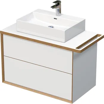 Koupelnový nábytek OXO multi - skříňka 90 cm s umyvadlem na desku, 2 zásuvky, držák na ručník vpravo, závěsná OXO MULTI 90 2Z KDP