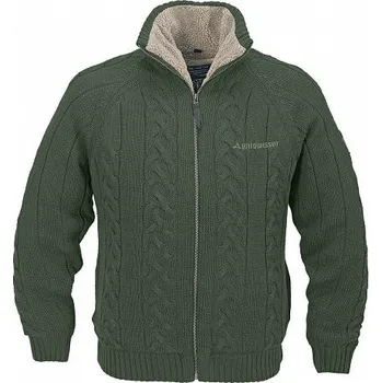 Pánské oblečení Svetr s kožešinovou podšívkou, olivová J60097/2923