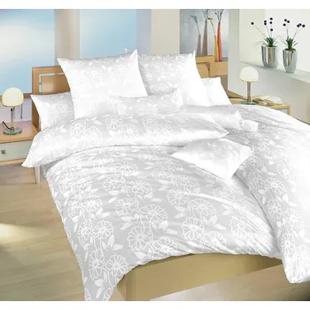 Povlečení Bílé damaškové povlečení Bohema 140x220 + 70x90
