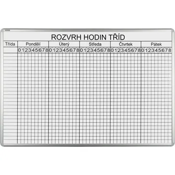 Školní rozvrhová ekoTAB tabule, 100 x 70 cm, 26 tříd
