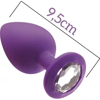 Anální šperk Anální kolík Mai No.49 ANAL PLUG WITH STONE L fialový | Mai