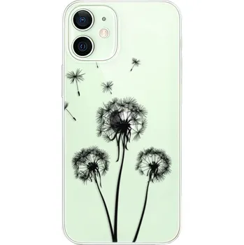 Pouzdro na mobilní telefon Odolné silikonové pouzdro iSaprio - Three Dandelions - black - iPhone 12 mini