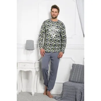 Pánské pyžamo Taro, pánské pyžamo 372/1-Max, dlouhý rukáv, zelená, vel. XL