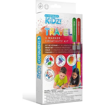 CHAMELEON, CK1001, Chameleon Kidz, Travel, sada stínovacích popisovačů na cesty, 4 ks