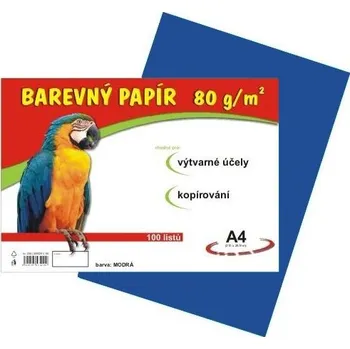 Barevný papír Barevné papíry A4 80g 100ls modré