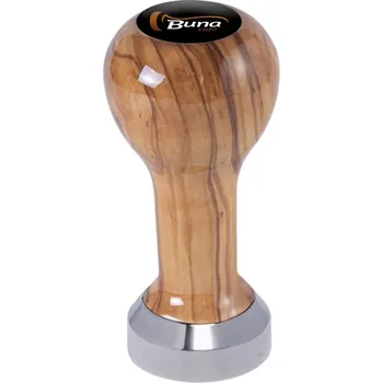 Buna café tamper, oliva, lak, TP, 41 mm, nerez mat, plochý