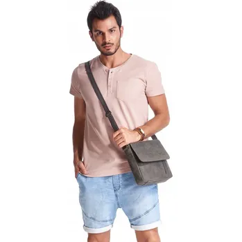 Kabelka Pánská kožená crossbody Alfred, černá