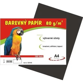 Barevný papír Barevné papíry A4 80g 100ls černé