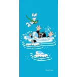 Dětská plážová osuška KRTEK A VÁŽKA (Krteček), modrá, froté, 70x150cm