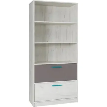 Knihovna Regál Rest 83 cm Seda/Dub Bila