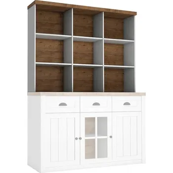 Obývací stěna Regál Prowansja 130cm Borovice Andersen/Dub Lefkas Tmavý R2D