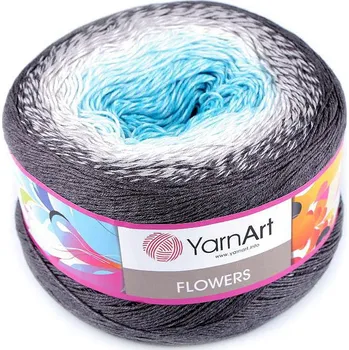 Příze Pletací příze Flowers 250 g, barva 2 (251) modrá azurová