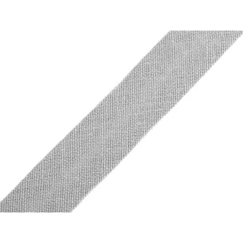 Šikmý proužek bavlněný šíře 14 mm zažehlený, barva 943 251 šedá světlá