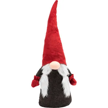 Vánoční dekorace Vánoční skřítek 63 cm s copy - černo/červený
