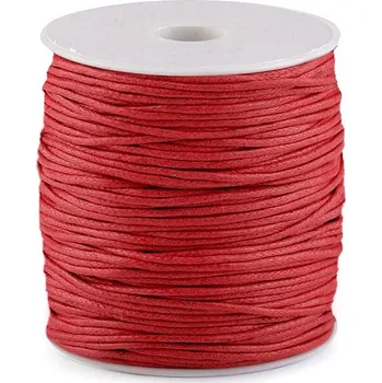 Příze Šňůra bavlněná Ø1,8 mm voskovaná, barva 18 červená jahoda