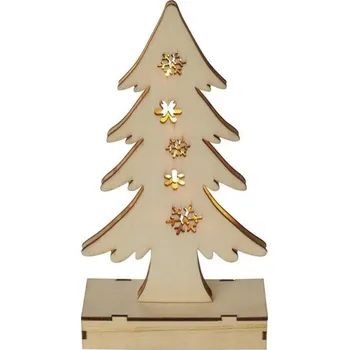 Vánoční světelná dekorace EMOS ZY2089 dřevěný stromek 6 LED teplá bílá