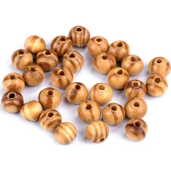 Korálek Dřevěné korálky Strip Ø8 mm, barva 1 borovice světlá