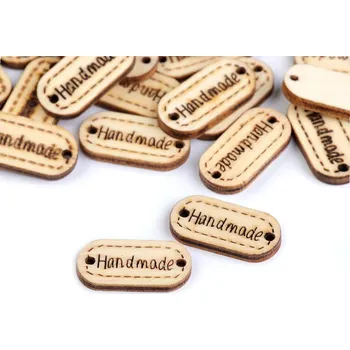 Dřevěná cedulka / ozdoba Handmade 11x23 mm, barva 2 přírodní