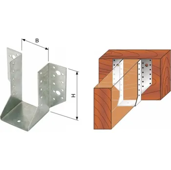 Tesařské kování Trámový nosník otevřený Rozměr: 70 x 125 mm