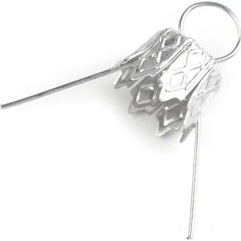 Očka na baňky / záponky s kaplíkem, barva 1 791/250/001 stříbrná