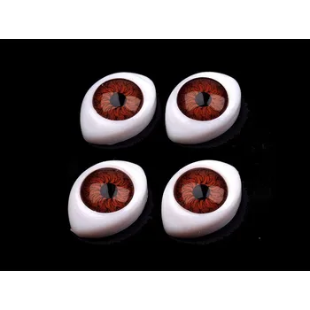 Plastové oči k nalepení 12x17mm, barva 2 hnědá