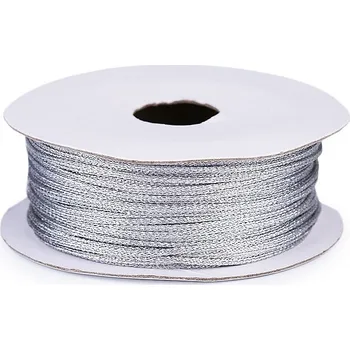 Příze Lurexová šňůrka / provázek Ø1 mm, barva 2 stříbrná