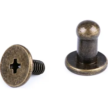 Sedlářský nýt šroubovací Ø4 mm, barva 2 staromosaz