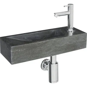 Umyvadlo Umývátko Differnz - přírodní kámen černá chrom 38 x 14 x 8 cm 38.004.15