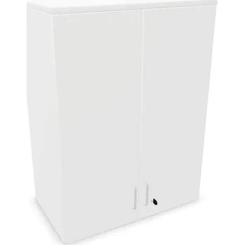 Policová skříň Kancelářská skříň - dveře dvoukřídlé, nástavec, v x š x h: 1070 x 800 x 445 mm, barva bílá