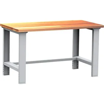 Dílenský stůl Dílenský montovaný stůl, základní provedení, deska z bukové spárovky 1500 x 750 mm, v.830-1070 mm