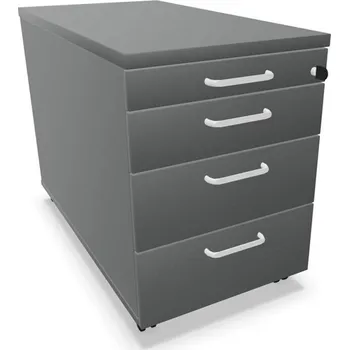 Zásuvkový kontejner Kontejner pojízdný, 4 zásuvky, barva tmavě šedá, v x š x h: 600 x 430 x 800 mm