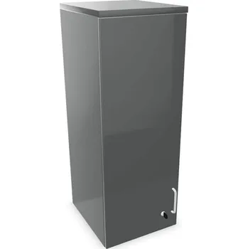 Policová skříň Kancelářská skříň - dveře jednokřídlé, nástavec, v x š x h: 1070 x 400 x 445 mm, barva tmavě šedá