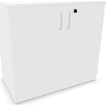 Policová skříň Kancelářská skříň - dveře dvoukřídlé, v x š x h: 740 x 800 x 445 mm, barva bílá