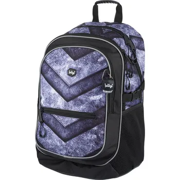 Školní batoh Šedomodrý zipový voděodolný školní batoh Adonia