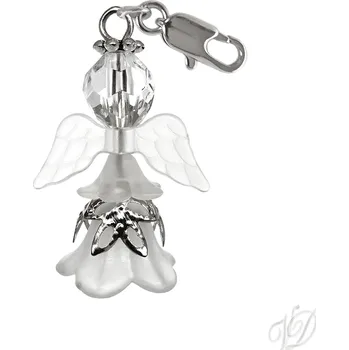 Přívěsek Andělíček pro štěstí přívěsek s karabinkou N (Přívěsek Anděl s karabinkou - Andílek z korálků pro štěstí)