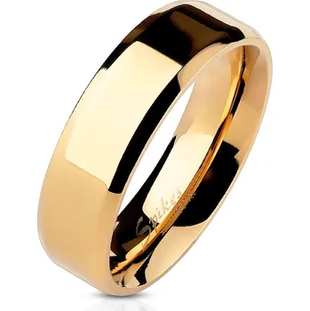 Prsten Atreya Ocelový rosegold prsten se zkosenými okraji Velikost prstenu: 49