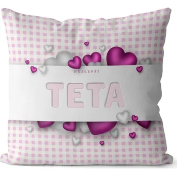 Dekorativní polštářek Polštář Nejlepší teta (Velikost: 40 x 40 cm)