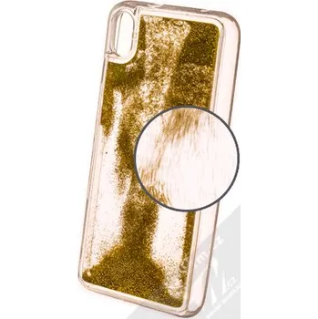 Pouzdro na mobilní telefon 1Mcz Liquid Pearl ochranný kryt s přesýpacím efektem třpytek pro Xiaomi Redmi 7A zlatá (gold)