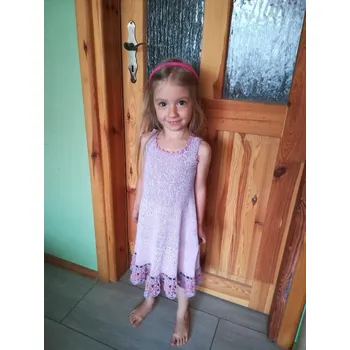 Návod na dětské pletené šaty Lavender (Návod na Dětské šaty z duhového klubka)