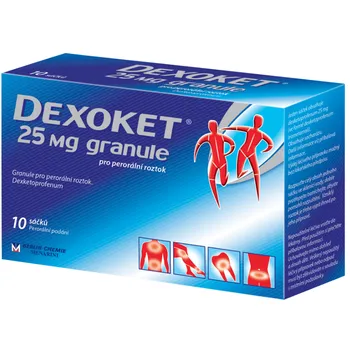 Lék na bolest, zánět a horečku Dexoket 25 mg granule 10 sáčků