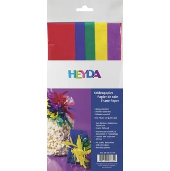 Umělecký papír HEYDA Sada hedvábných papírů 50 x 70 cm - tmavý mix
