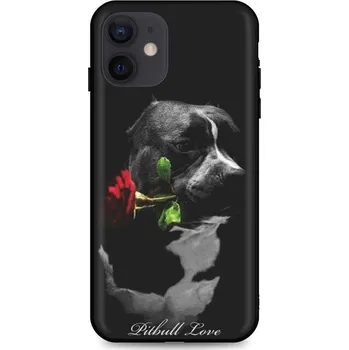 Pouzdro na mobilní telefon Kryt iPhone 12 silikon Pitbull Love (obal neboli pouzdro na iPhone 12)