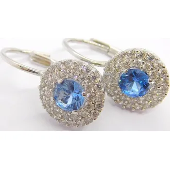 Náušnice Klenoty Budín Zlaté klasické patentové náušnice s modrými topazy 585/2,45gr HK2039 (Klenoty Budín Zlaté klasické patentové náušnice s modrými topazy 585/2,45gr HK2039)