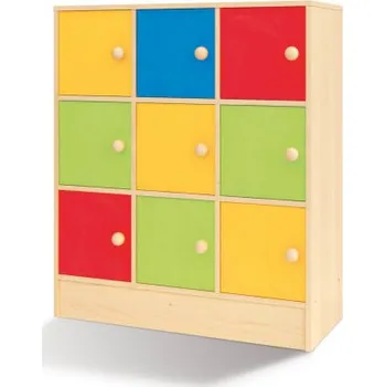 Dětská skříň Duhová skříňka - 9 boxů Buk