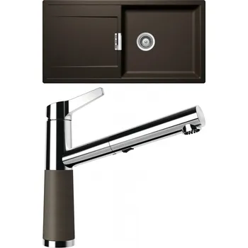 Granitový dřez Set Schock S9-5 (dřez Mono D-100L Bronze + baterie SC-510.120 Bronze)